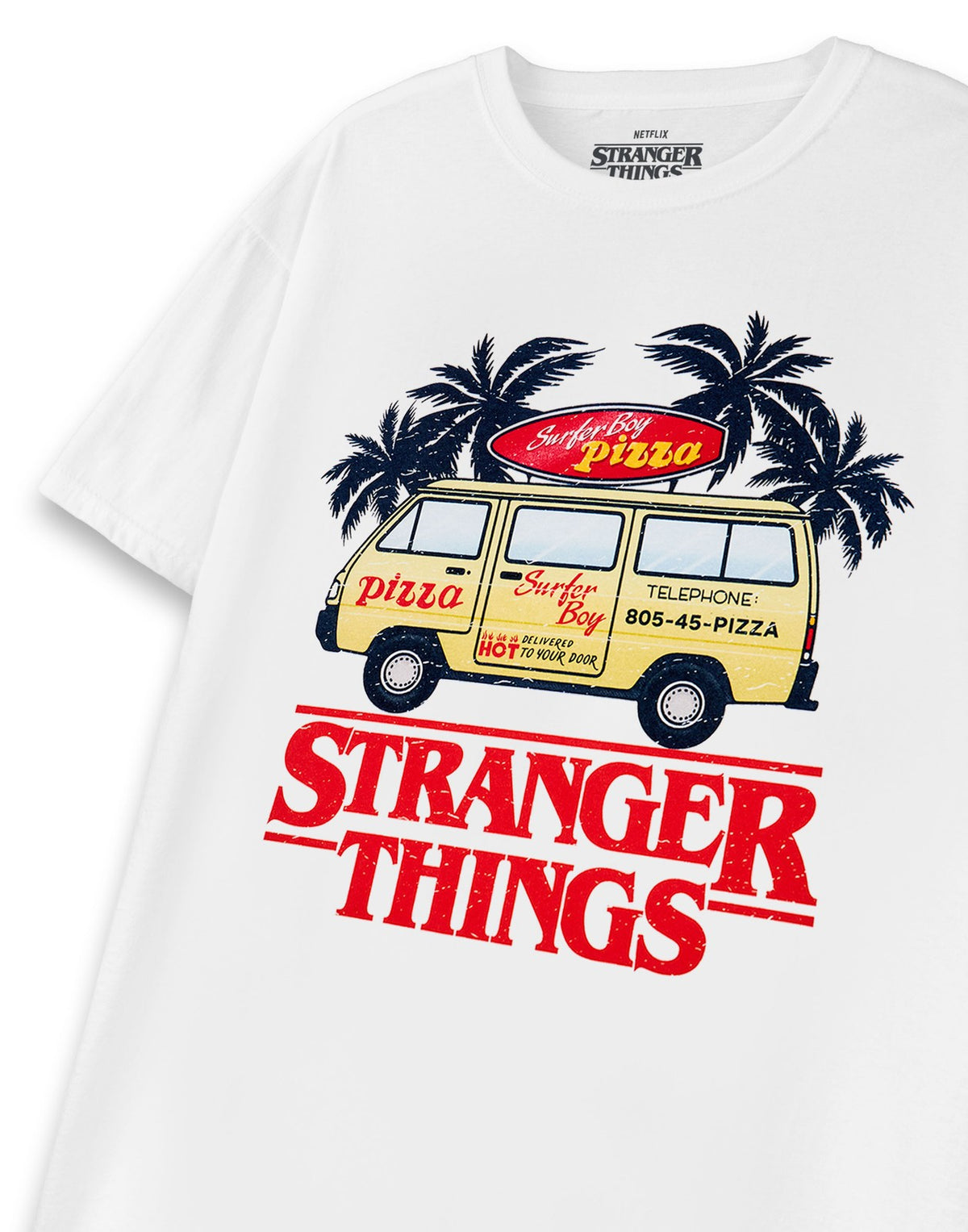 Stranger Things Short Sleeved T-Shirt | Unisex White | Official Merch