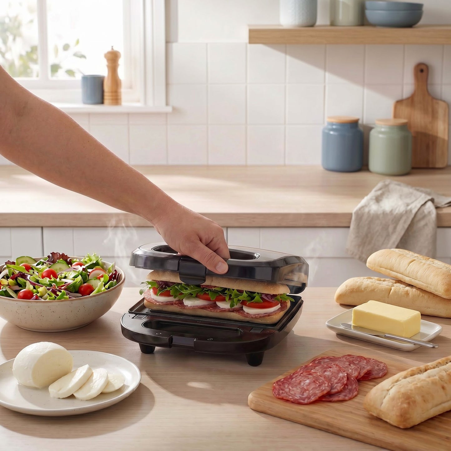 Progress 3-in-1 Snack Maker – Paninis, Toasties & Waffles, Non-Stick, 700W