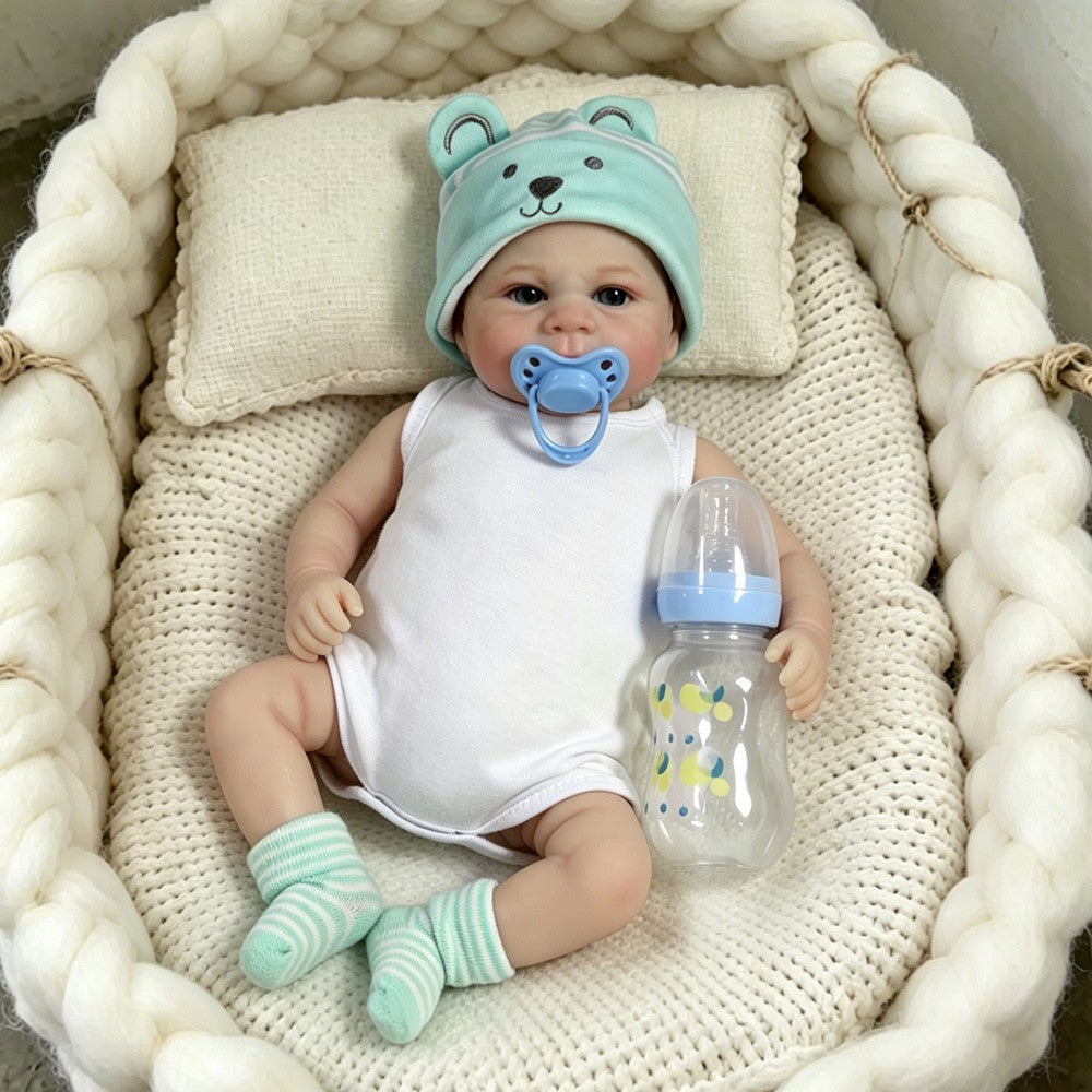Handmade Reborn Baby Dolls Vinyl Silicone Lifelike Cute Newborn Boy Doll Gift UK