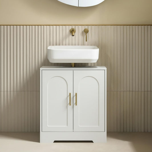 OHS Arch Under Sink Bathroom Cabinet with 2 Doors Wooden Under Basin Storage
