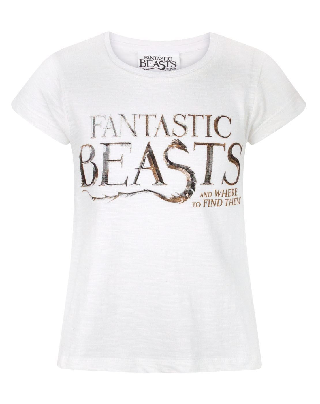 Fantastic Beasts And Where To Find Them Short Sleeved T-Shirt | Girls White | Of