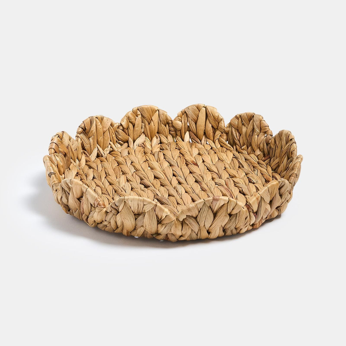 OHS Scallop Seagrass Tray Woven Water Hyacinth Decorative Organiser Basket