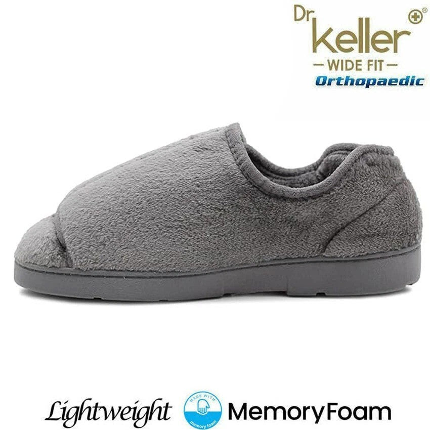 Dr Keller Ladies Wide Fit Memory Foam Slipper Washable Diabetic Orthopaedic Shoe