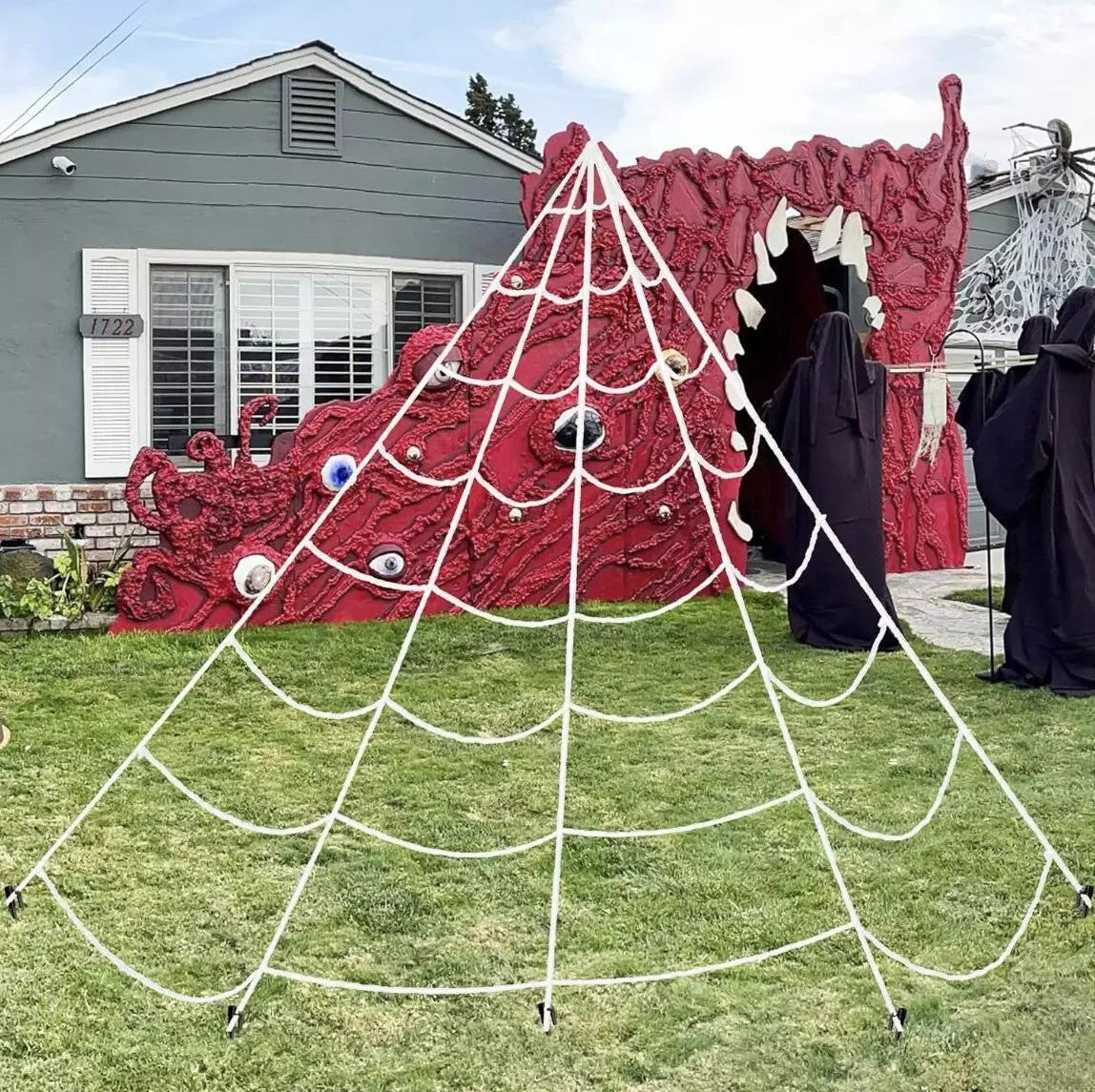 Halloween Decoration Giant Spider Web Party Props Decor Outdoor Fancy Dress 22FT