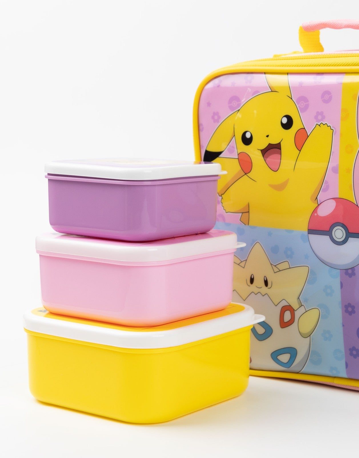 Pokemon Lunch Bag Bottle and 3 Snack Pot | Girls Multicoloured | Official Merch