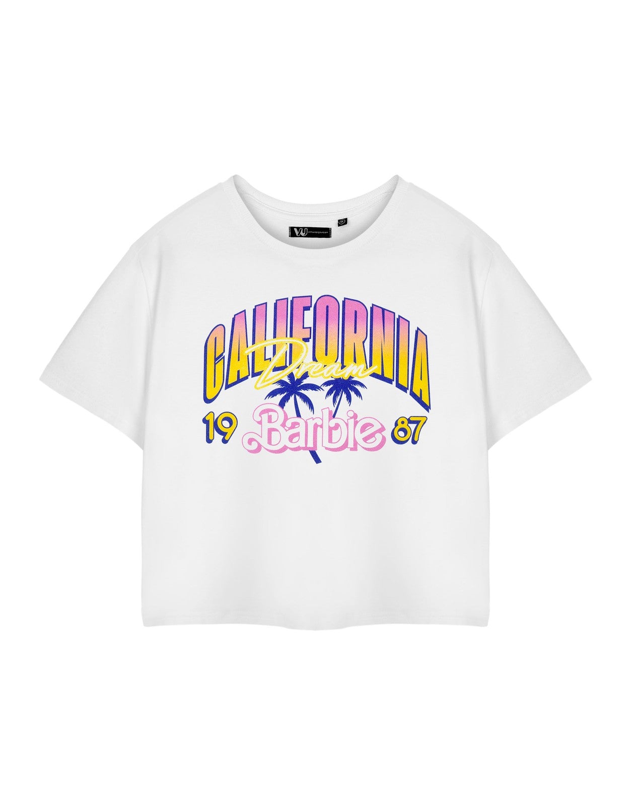Barbie Cropped Short Sleeved T-Shirt | Womens White | Official Merch