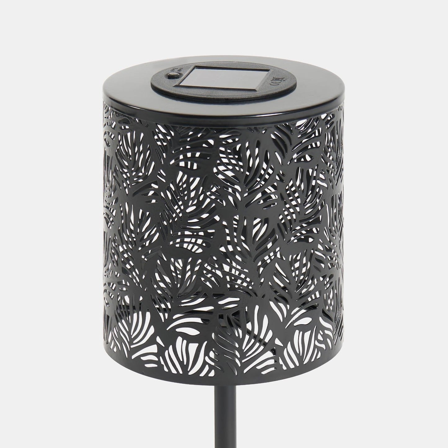 OHS Solar Table Lamp Carved Metal Cordless Outdoor Garden Light Dusk Sensor