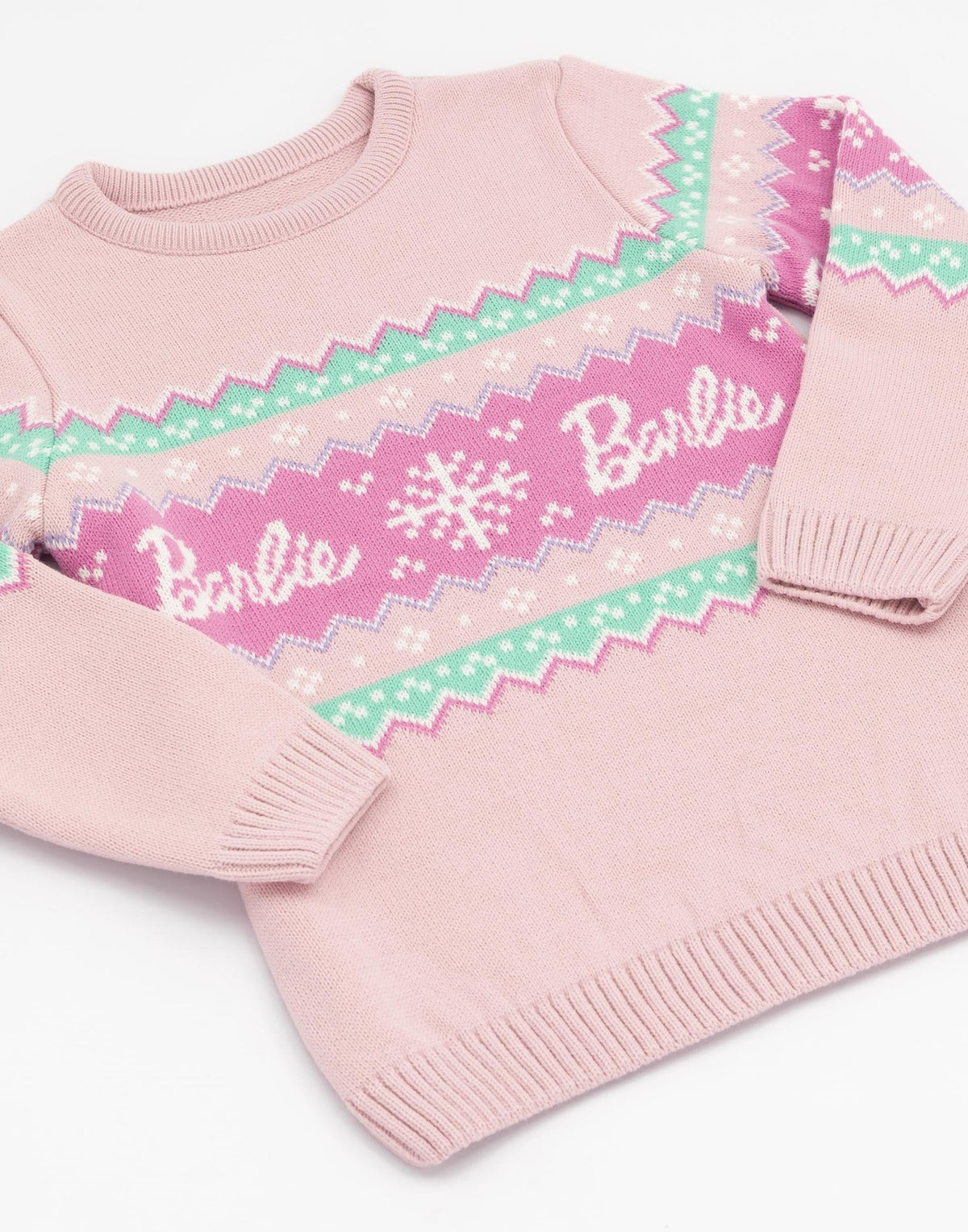 Barbie Christmas Jumper | Girls Pink | Official Merch