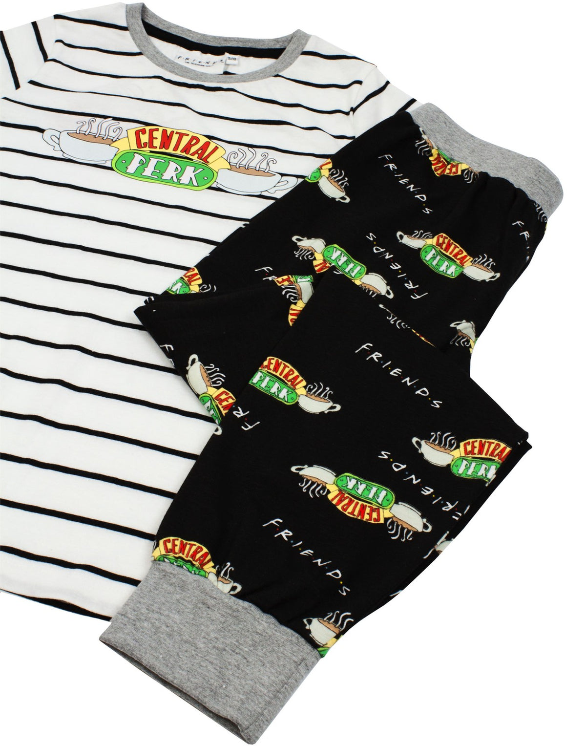 Friends Short Sleeve Long Leg Pyjama Set | Unisex Kids White | Official Merch