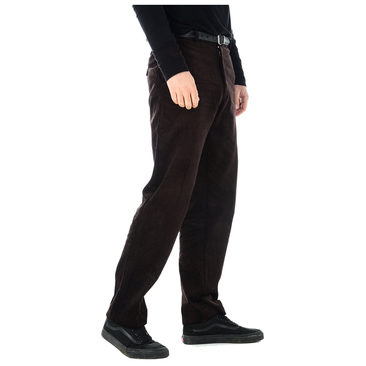 MENS CORD CORDUROY TROUSERS COTTON  BUSINESS FORMAL CASUAL BELTED SMART PANTS