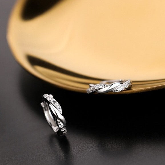 925 Sterling Silver Crystal Twisted Hoop Earrings Women Girls Jewellery Gift UK