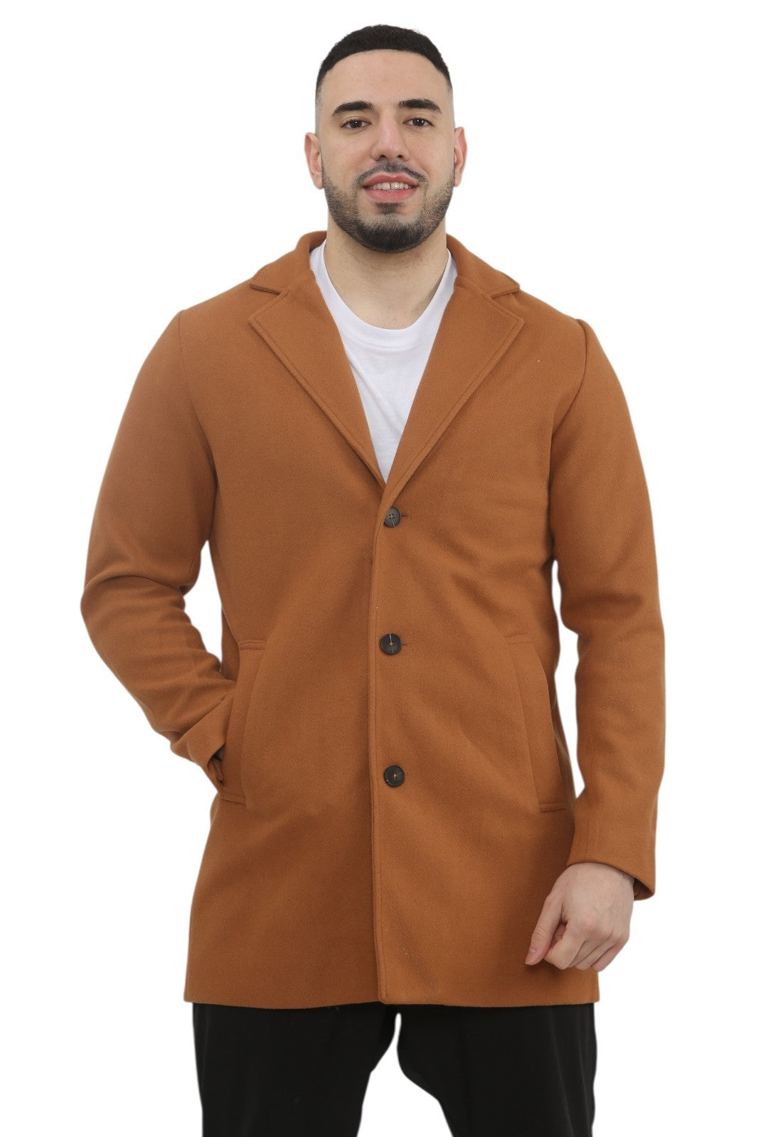 MENS TRENCH COAT CLASSIC SLIM FIT NOTCHED COLLAR STYLISH OVERCOAT OUTWEAR JACKET