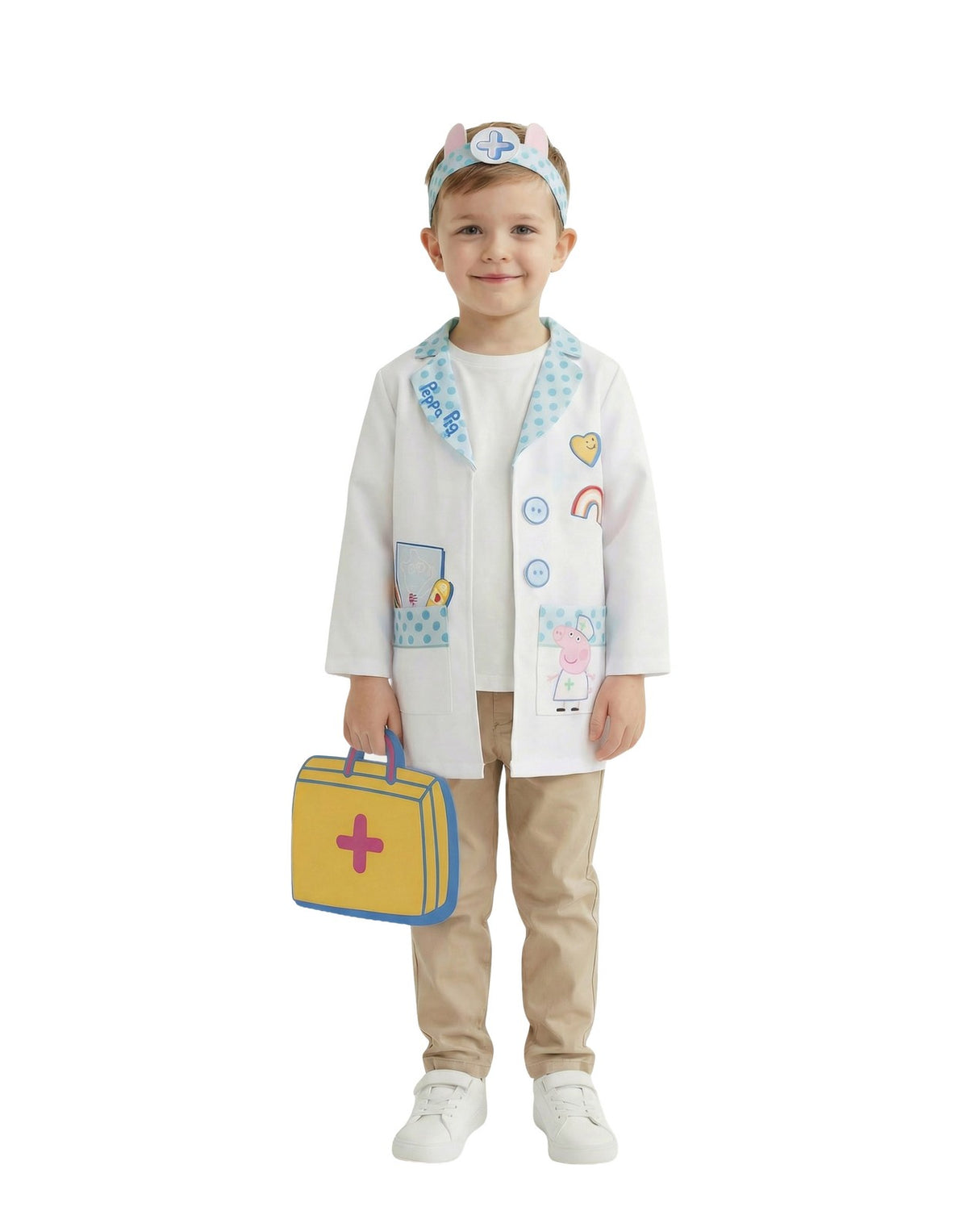 Peppa Pig 3 Piece Costume | Unisex Kids White | Official Merch