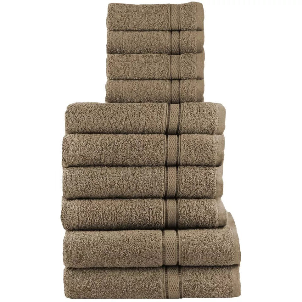 Luxury 100% Egyptian Cotton Towel Set 10 Piece Bale Set Face Hand Bath Towels