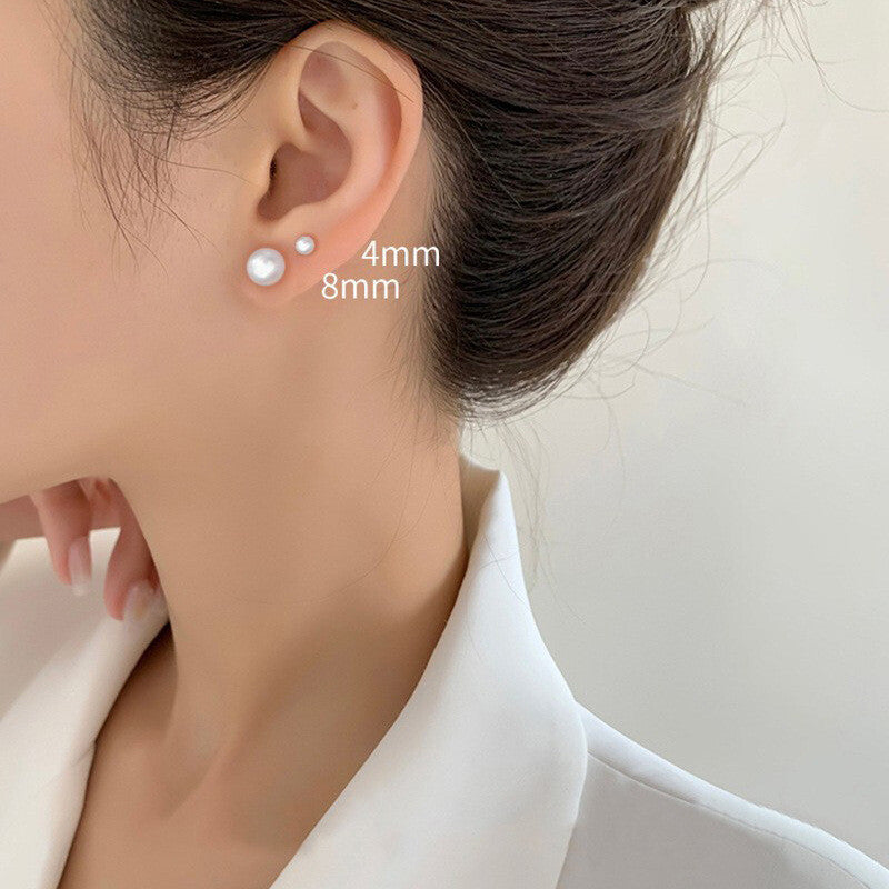 925 Sterling Silver Beatutiful Pearl Stud Earrings Women Girls Jewellery Gift