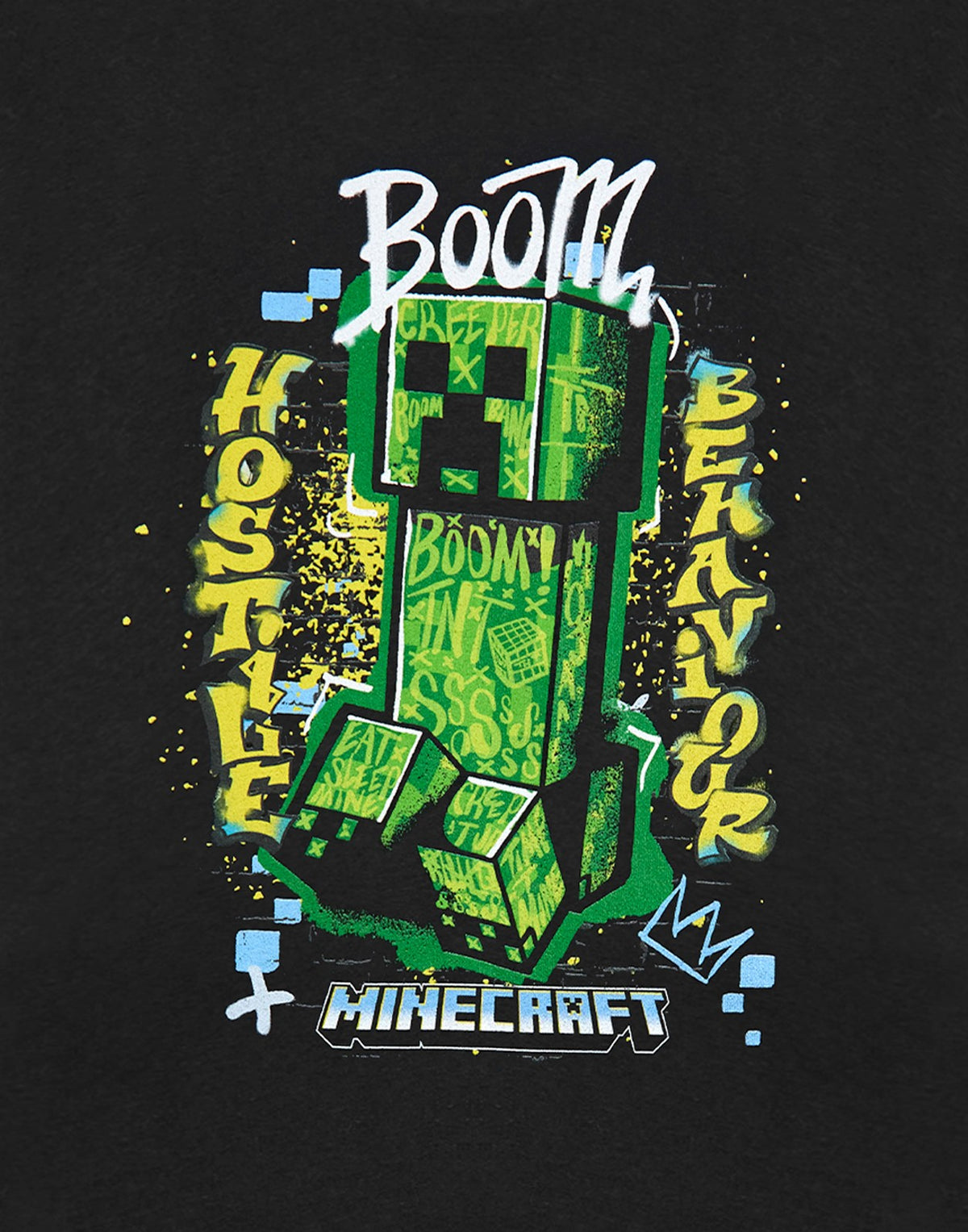 Minecraft Short Sleeved T-Shirt | Boys Black Gaming | Official Merch