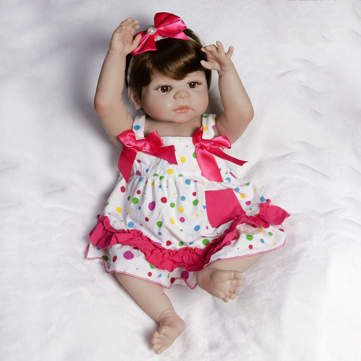 Full Body Vinyl Silicone Newborn Girl Doll Lifelike Reborn Baby Dolls Gift Bath