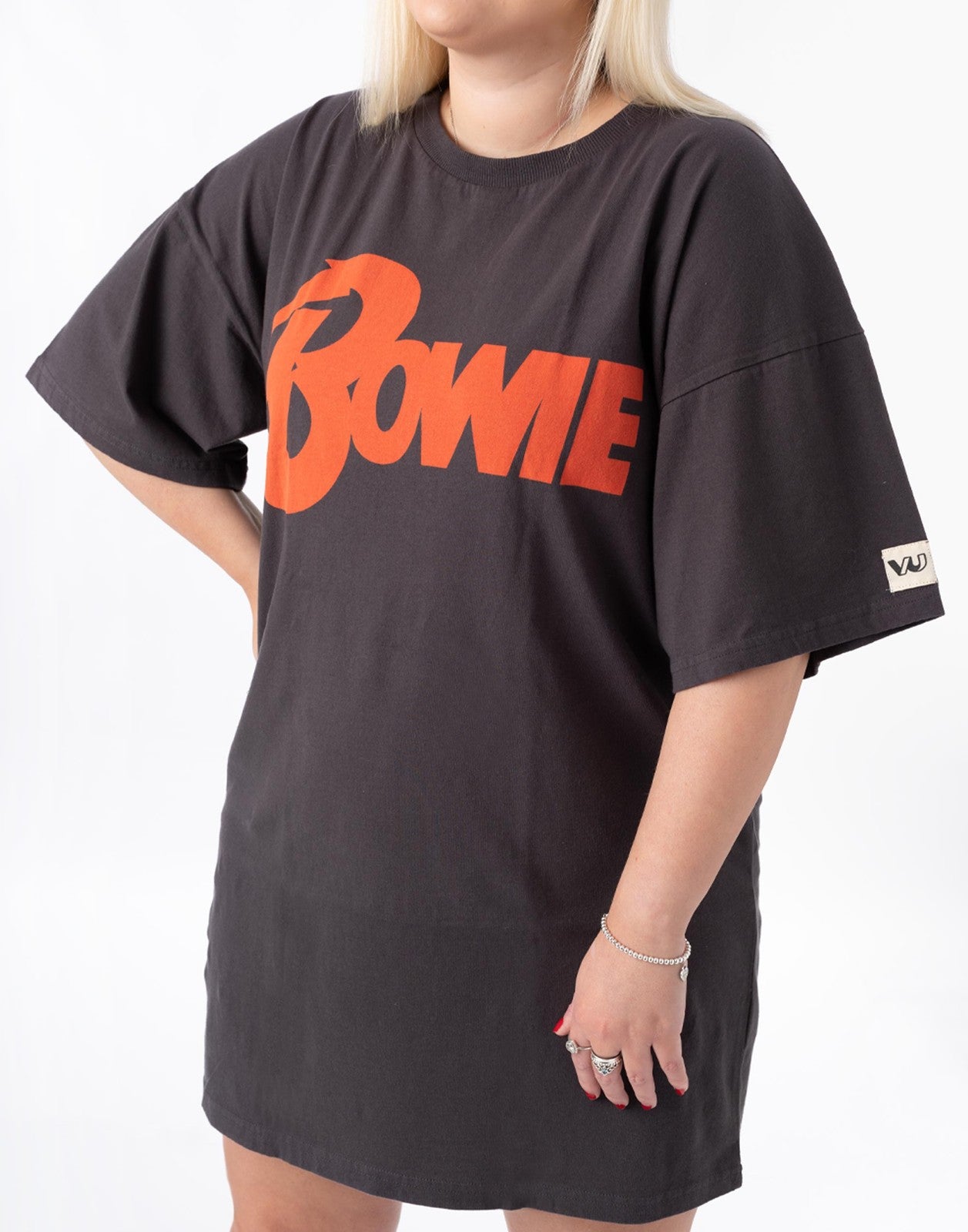 David Bowie Oversized Short Sleeved T-Shirt | Womens Grey | Official Merch