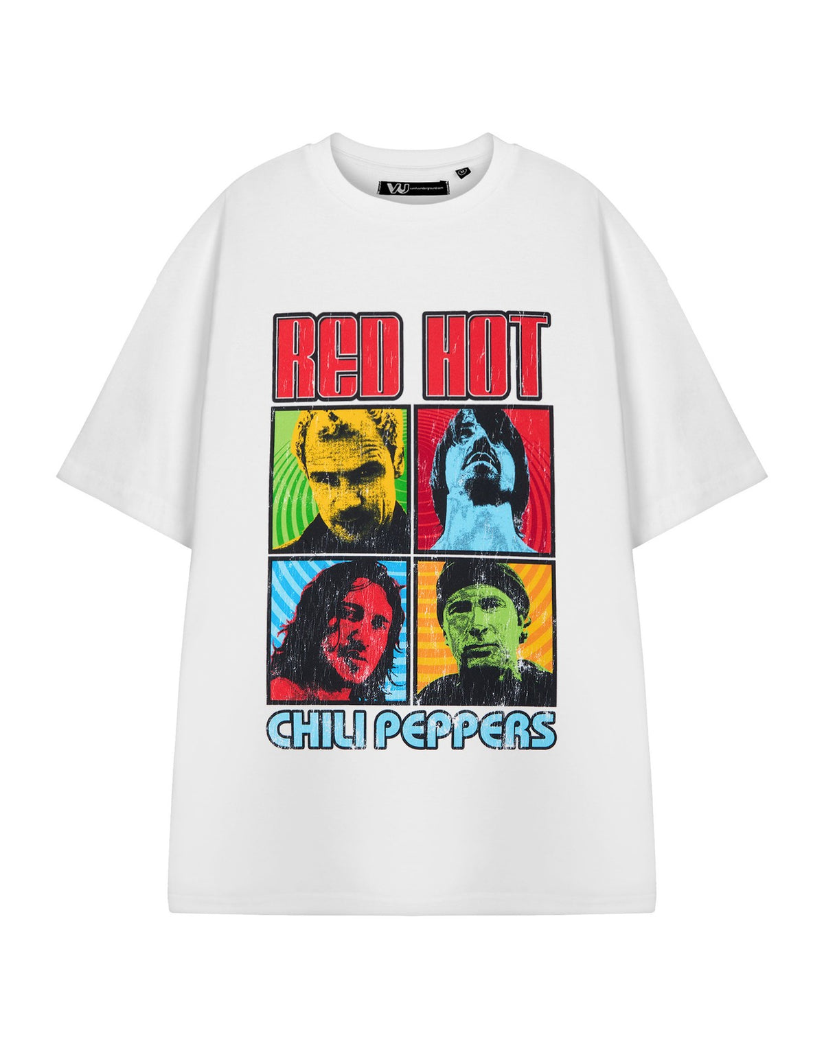 Red Hot Chili Peppers Short Sleeved T-Shirt | Unisex White | Official Merch