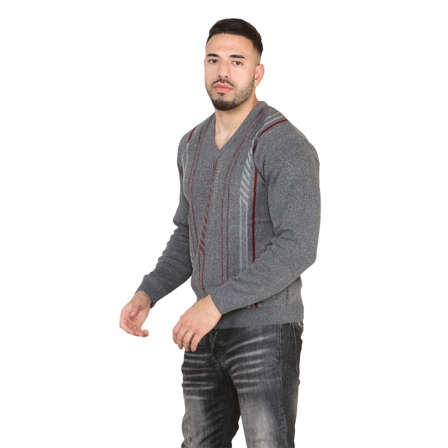 MENS AZTEC PATTERN CARDIGAN ZIP POCKET THICK WINTER WARM SWEATER KNITTED JUMPER