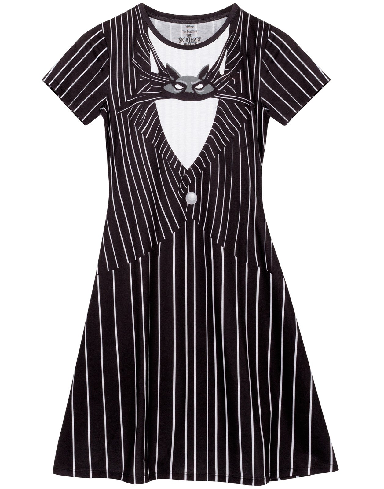 Disney Short Sleeve Skater Dress | Womens Black | Official Merch
