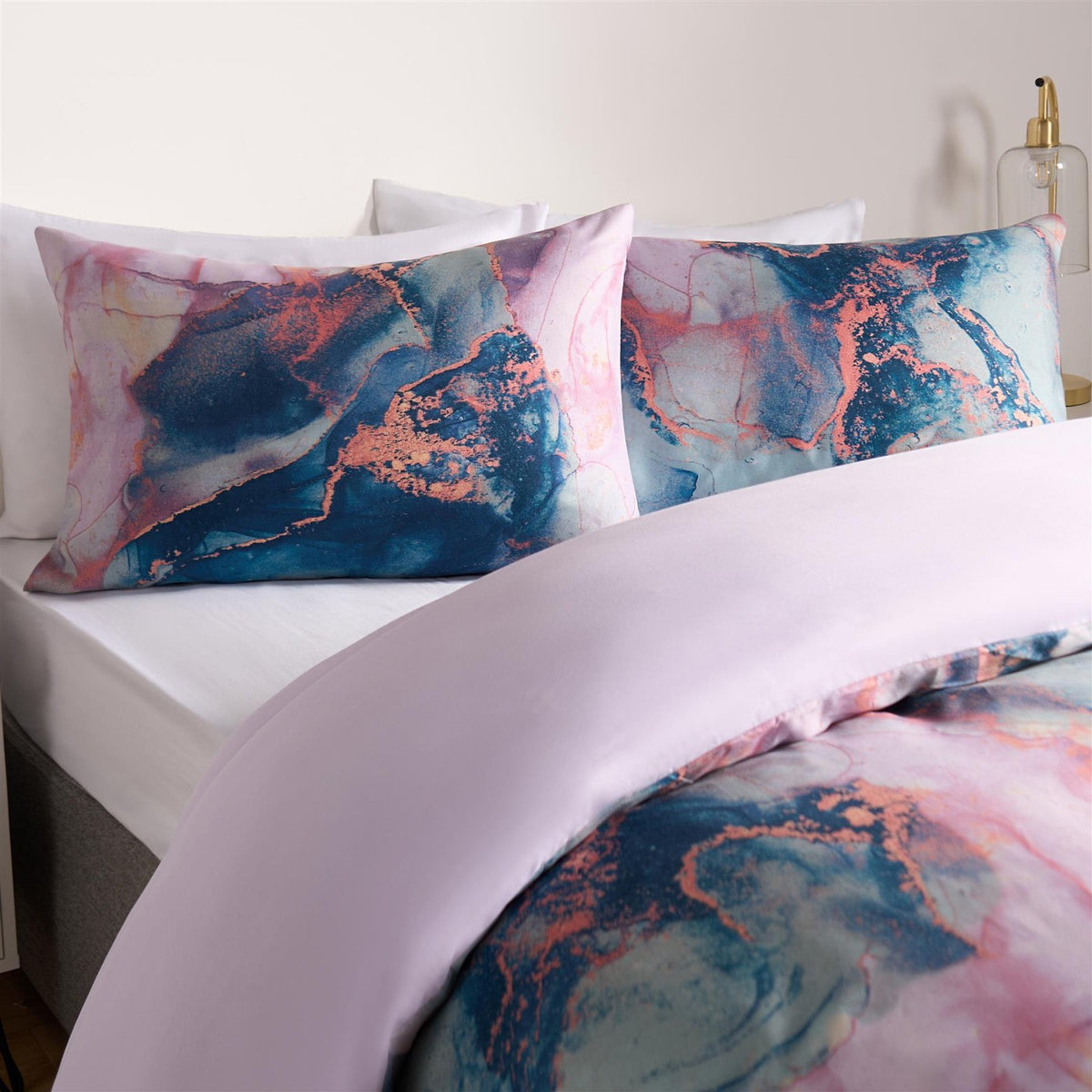 OHS Marble Bedding Set Reversible Duvet Cover with Pillowcase Single Double King