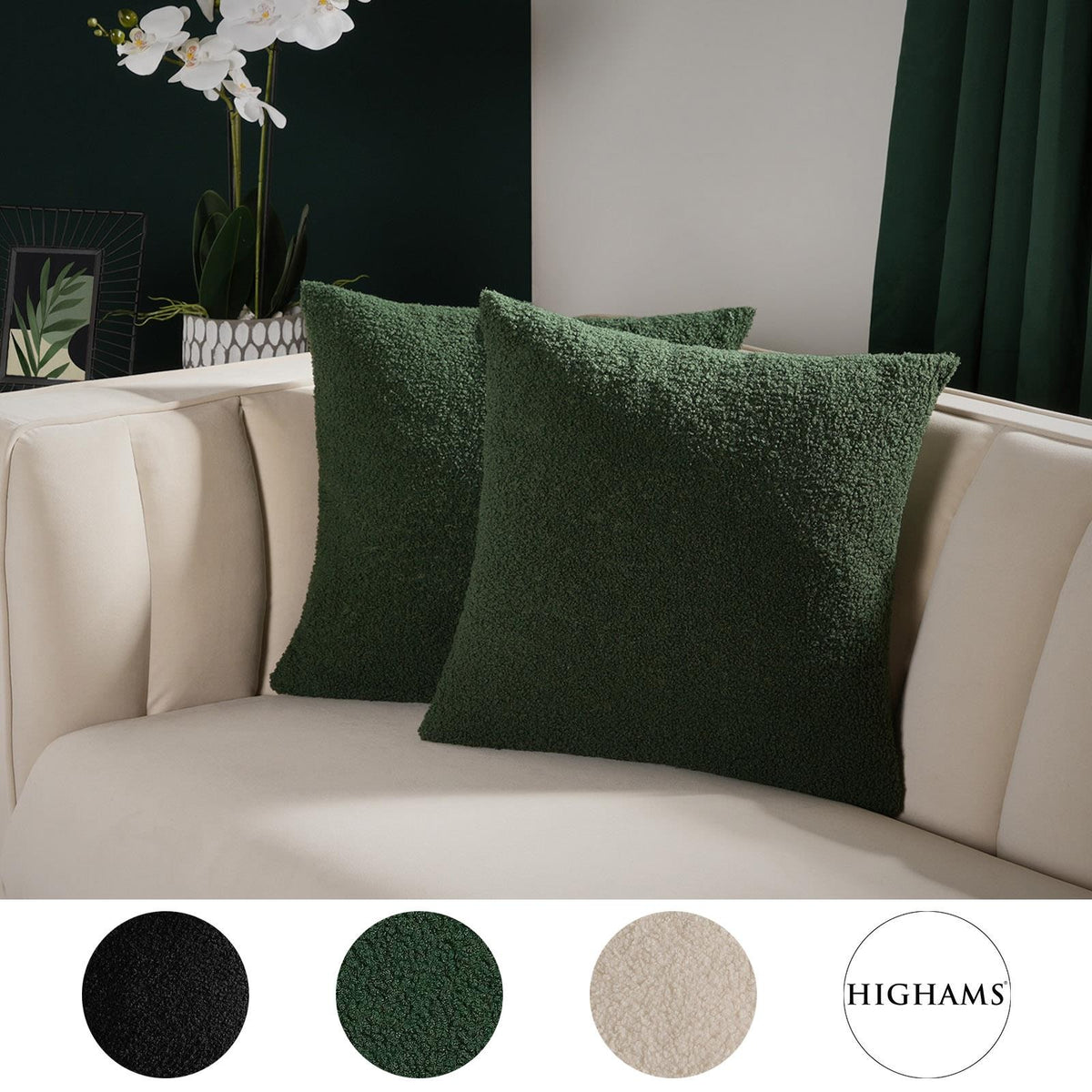 OHS Boucle Cushion Covers  2 Pack Teddy Fleece Square Pillowcases Home Decor