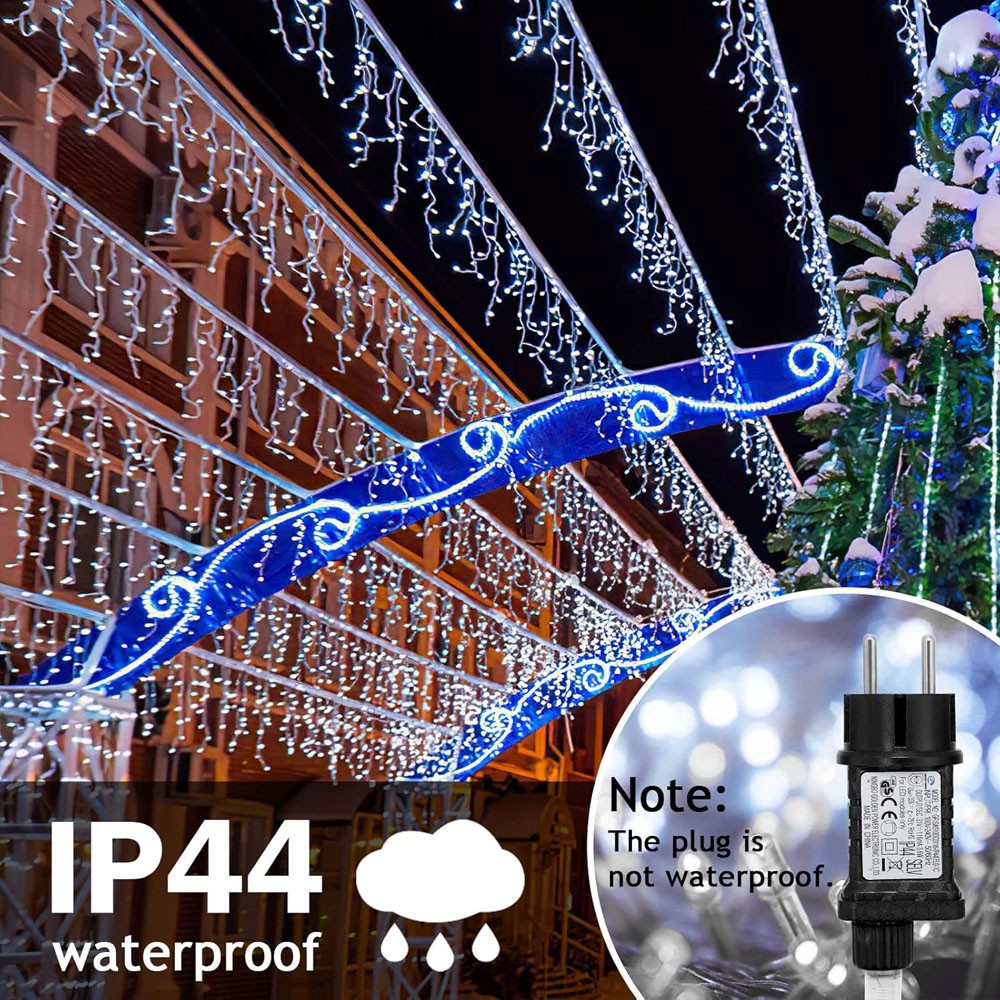 CHRISTMAS LED WHITE SNOWING ICICLE BRIGHT PARTY WEDDING XMAS OUTDOOR LIGHTS