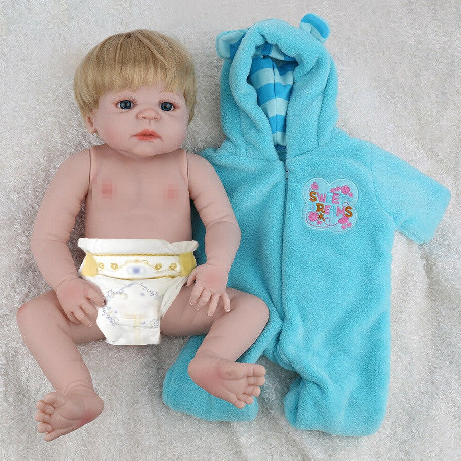 22" Lifelike Reborn Baby Dolls Toddler Boy Full Body Vinyl Silicone Newborn Doll