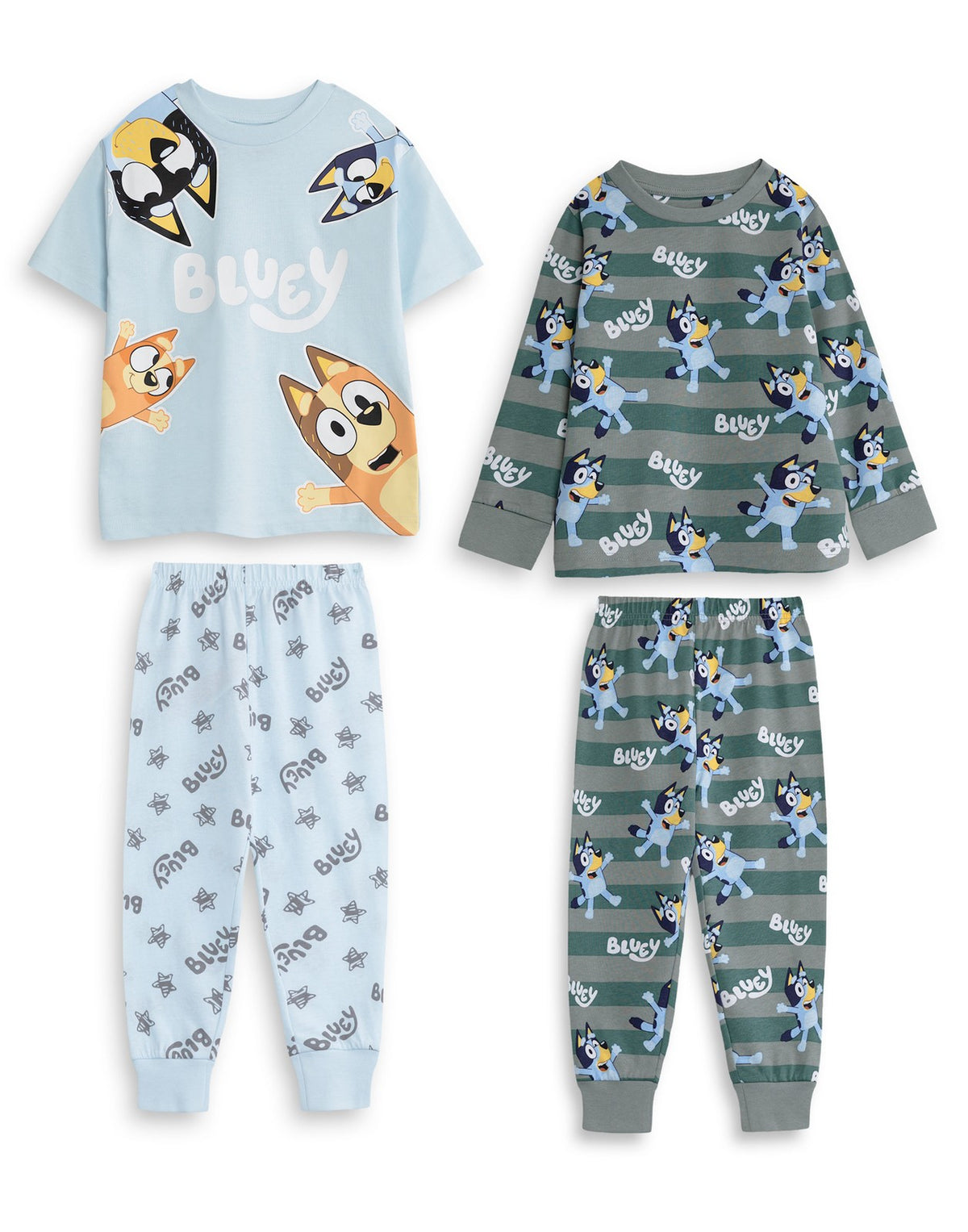 Bluey Multi-Pack of 2 Long Leg Pyjama Set | Boys Multicoloured | Official Merch