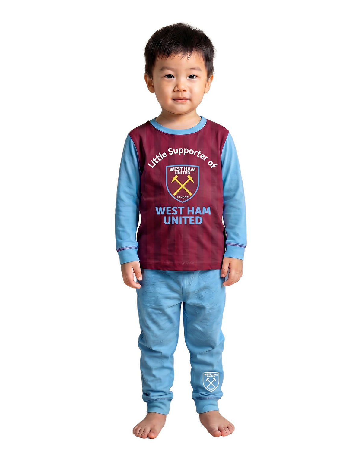 West Ham United Long Sleeve Long Leg Pyjama Set | Boys Claret | Official Merch