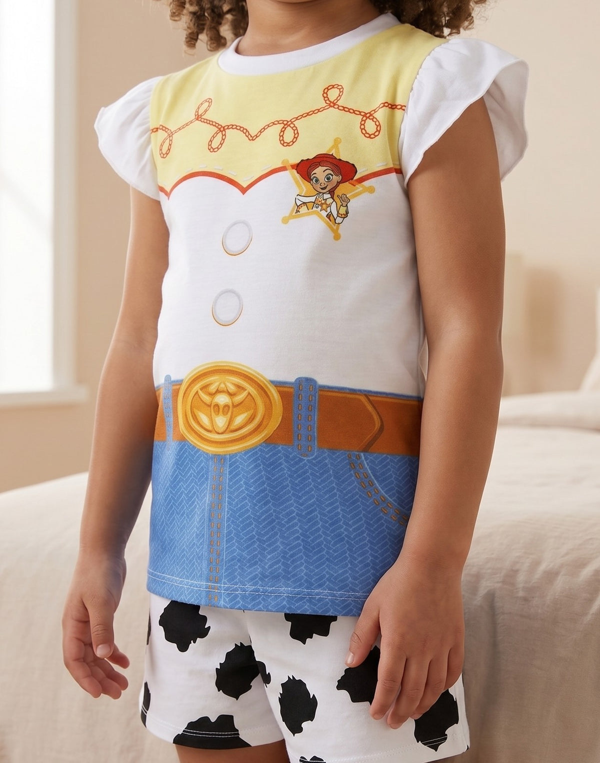 Disney Short Sleeve Short Leg Pyjama Set | Girls White | Official Merch