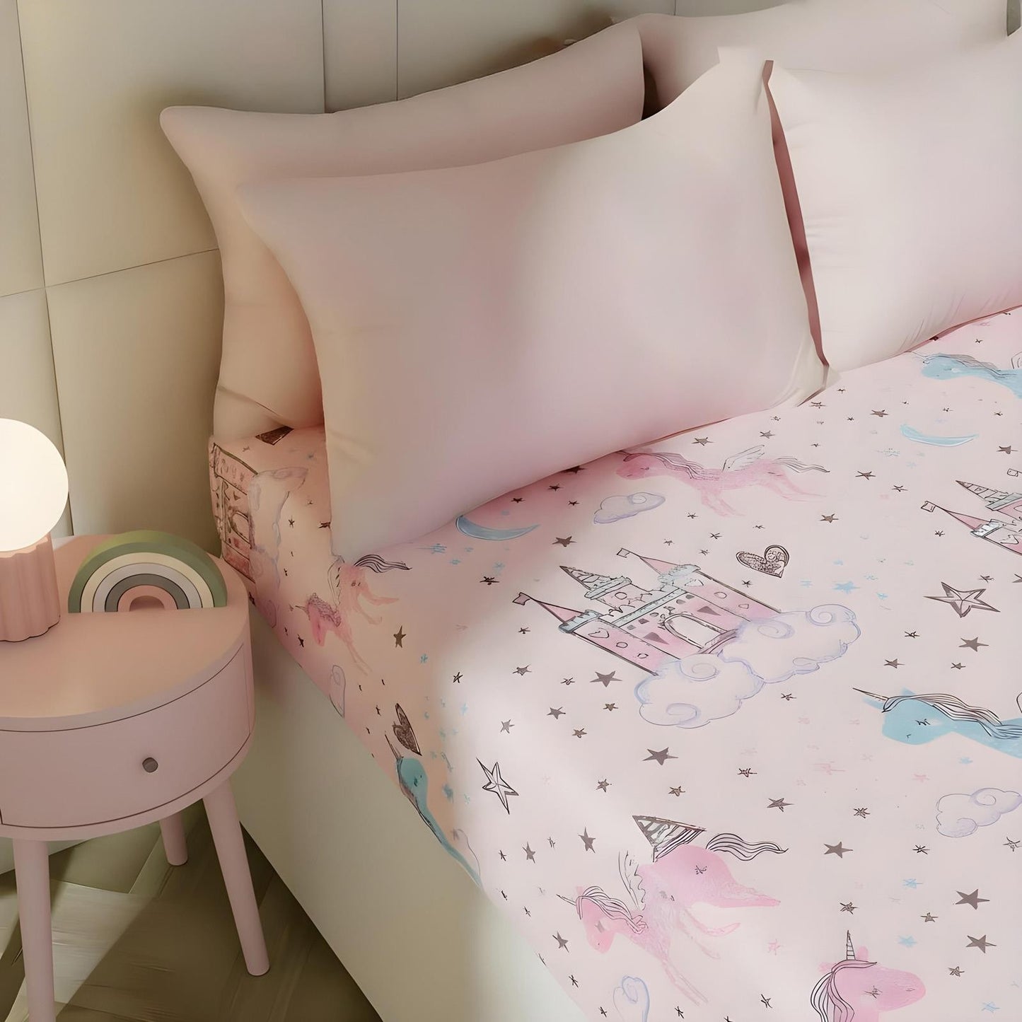 OHS Kids Microfibre Fitted Sheet Fun Print 25cm Hotel Quality Easy Care
