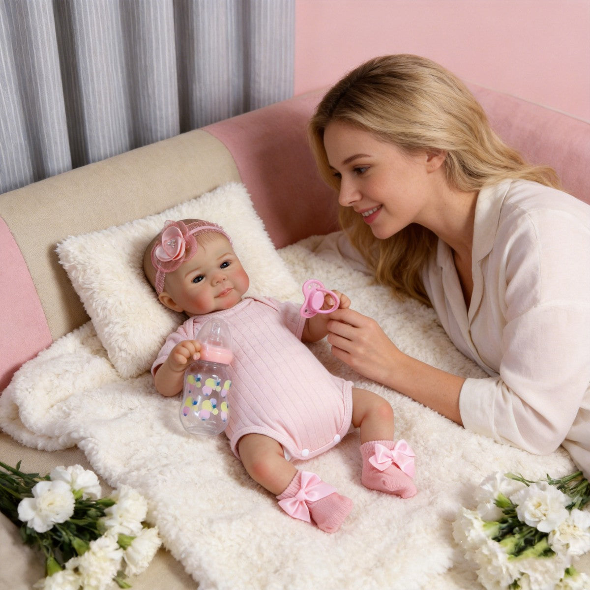 18" Reborn Baby Dolls Vinyl Silicone Realistic Newborn Girl Doll Lifelike Gift