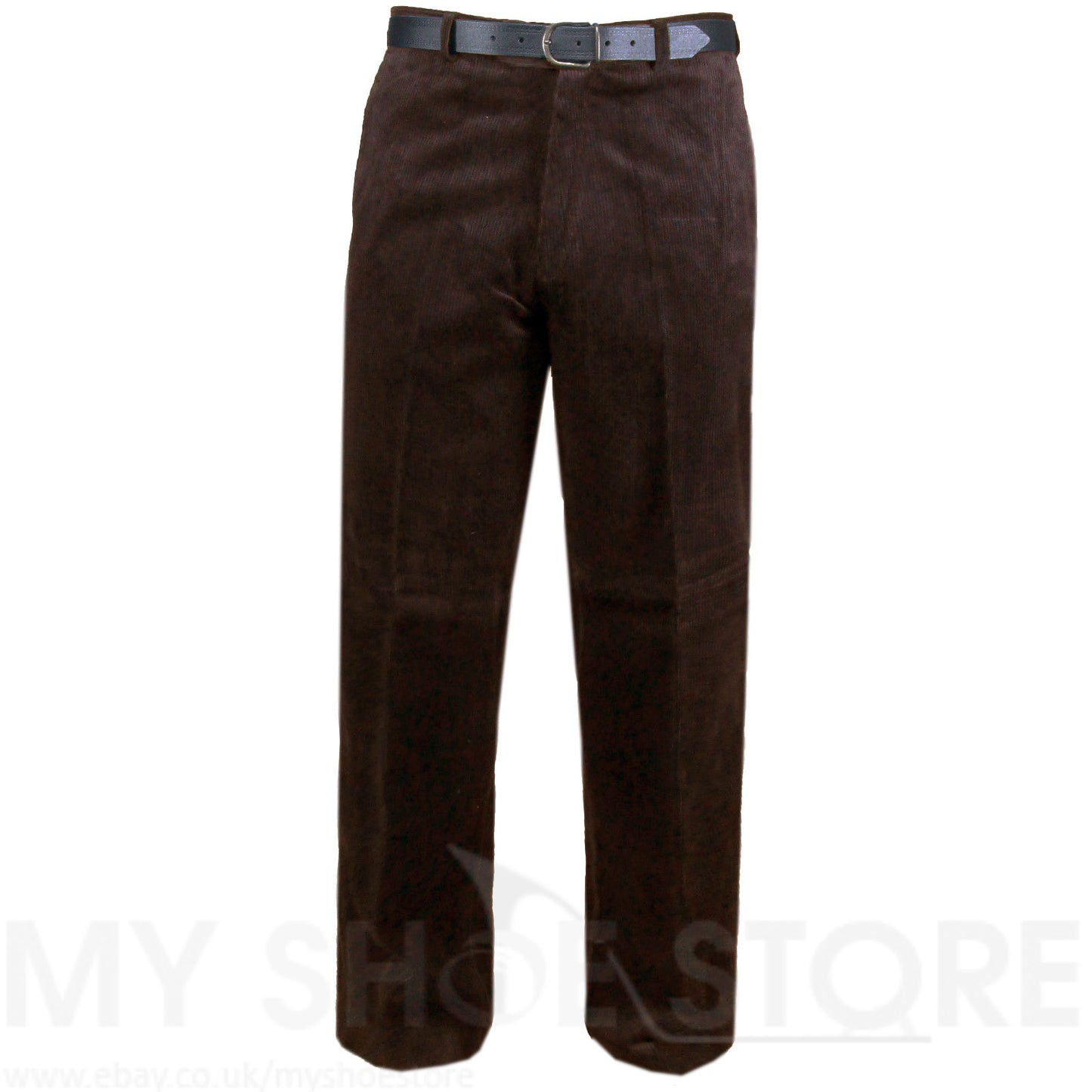 MENS CORD CORDUROY TROUSERS COTTON  BUSINESS FORMAL CASUAL BELTED SMART PANTS