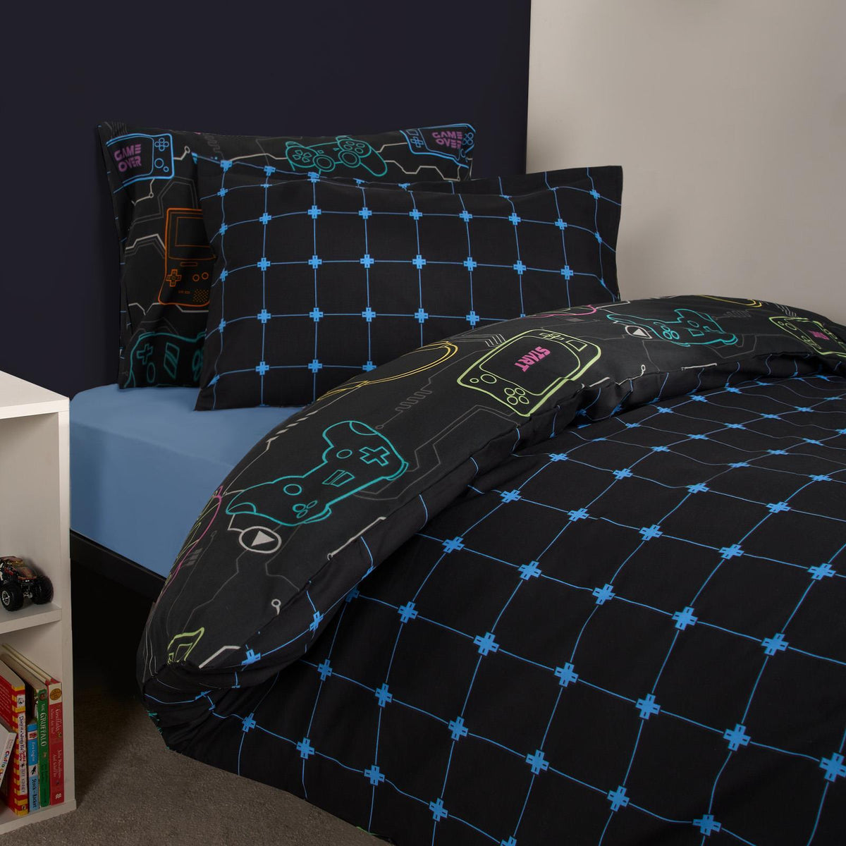 Gaming Duvet Cover Bedding Set Kids Reversible Quilt Junior Single Double Bed
