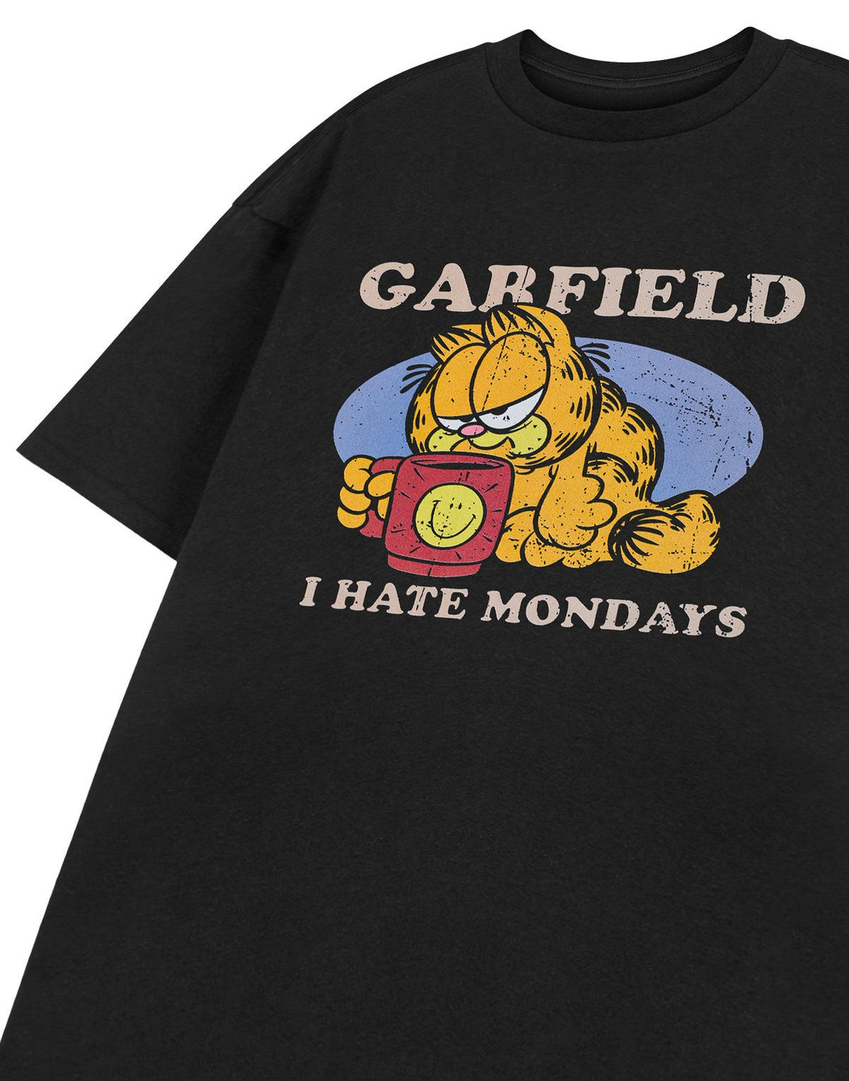 Garfield Short Sleeved T-Shirt | Mens Black | Official Merch