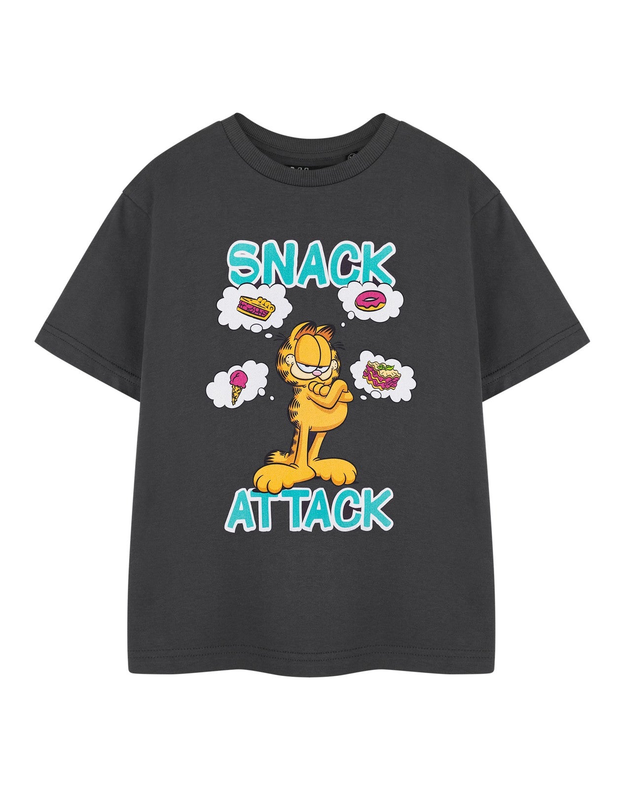 Garfield Short Sleeved T-Shirt | Unisex Kids Charcoal | Official Merch