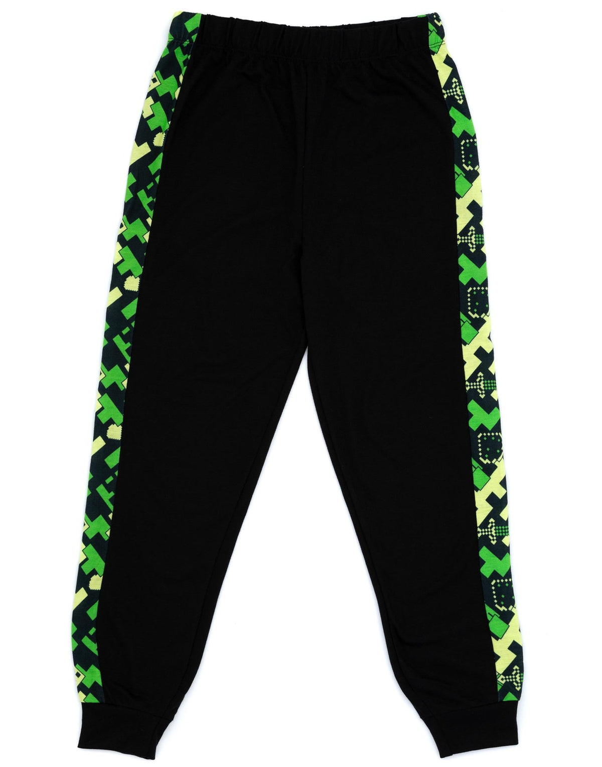 Minecraft Short Sleeve Long Leg Pyjama Set | Boys Green Black Gaming | Official