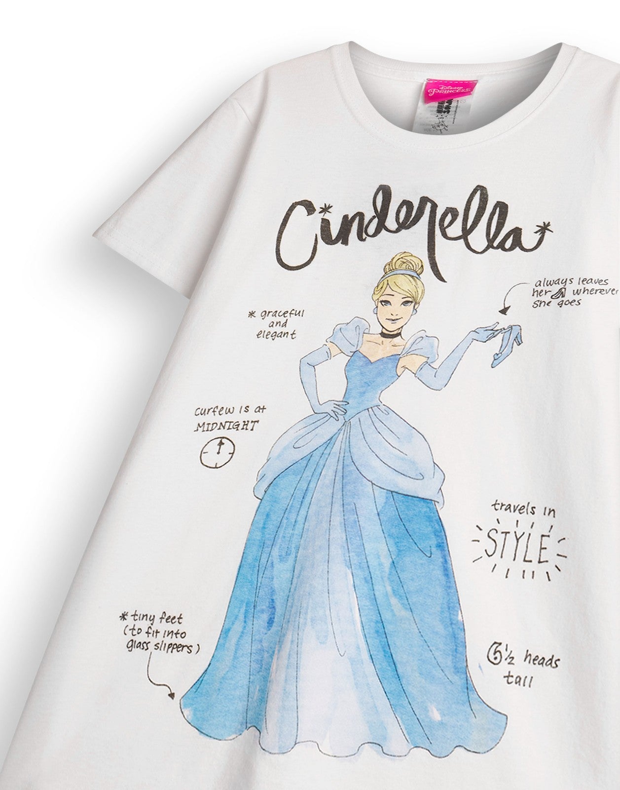 Disney Short Sleeved T-Shirt | Girls White | Official Merch