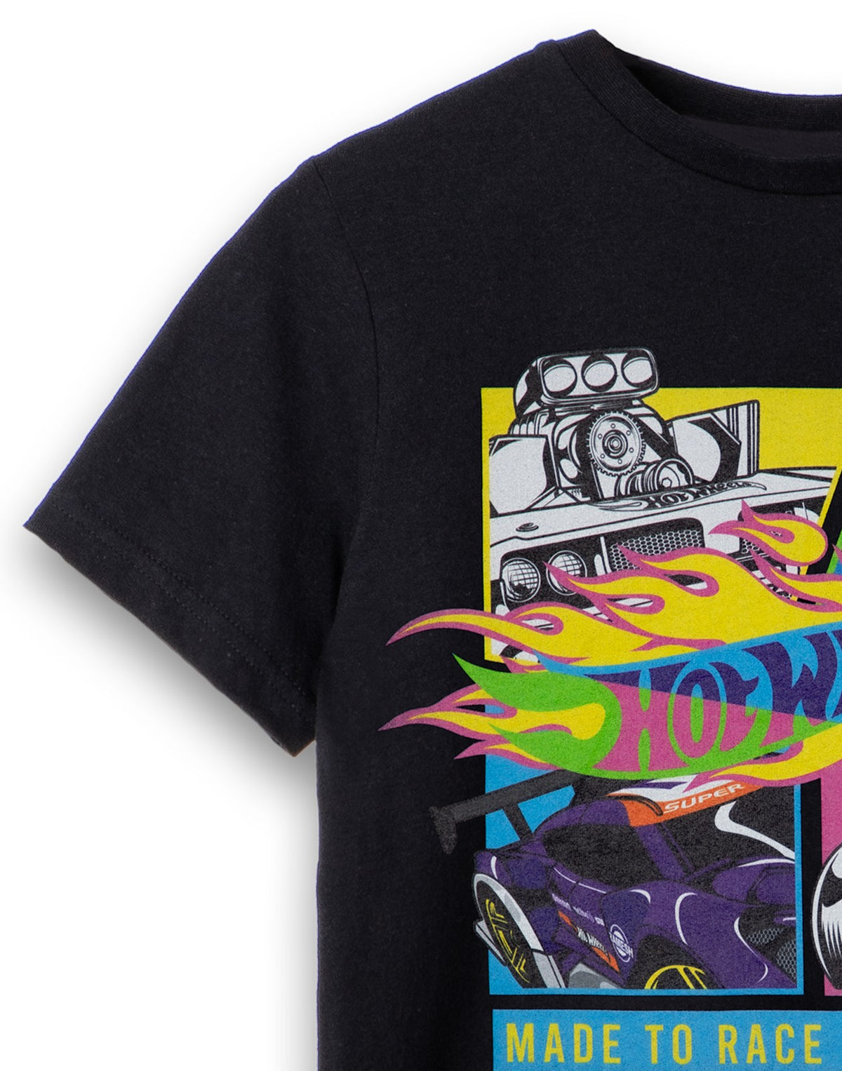 Hot Wheels Short Sleeved T-Shirt | Boys Black | Official Merch