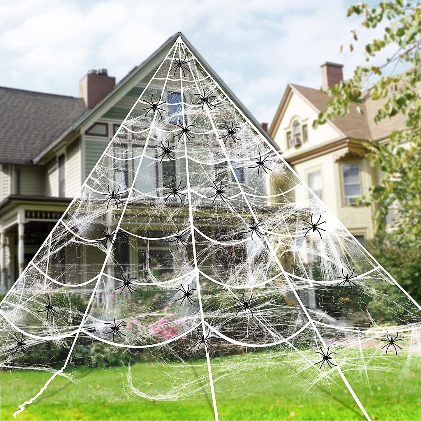 Halloween Decoration Giant Spider Web Party Props Decor Outdoor Fancy Dress 22FT