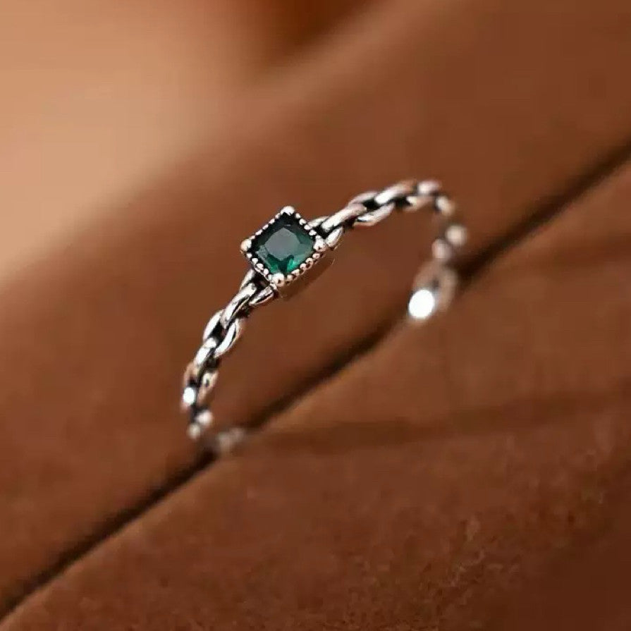 925 Sterling Silver Crystal Fashion Adjustable Ring Women Girls Jewellery Gift