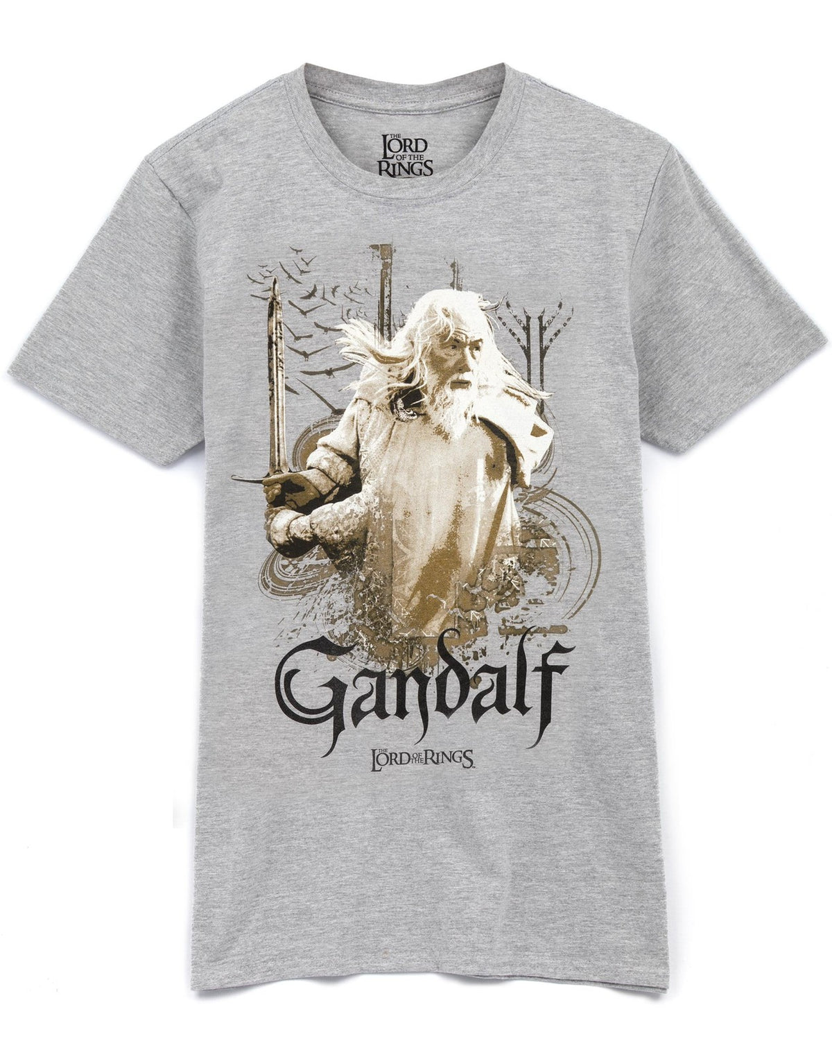 Lord Of The Rings Short Sleeved T-Shirt | Mens Grey | Official Merch