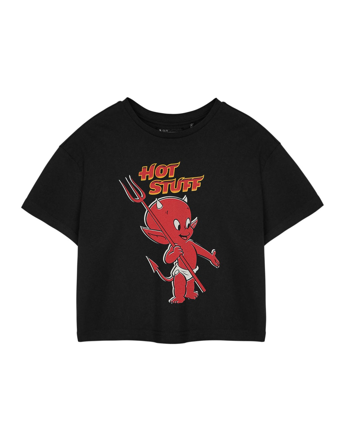 Hot Stuff Cropped Short Sleeved T-Shirt | Womens Black | Official Merch