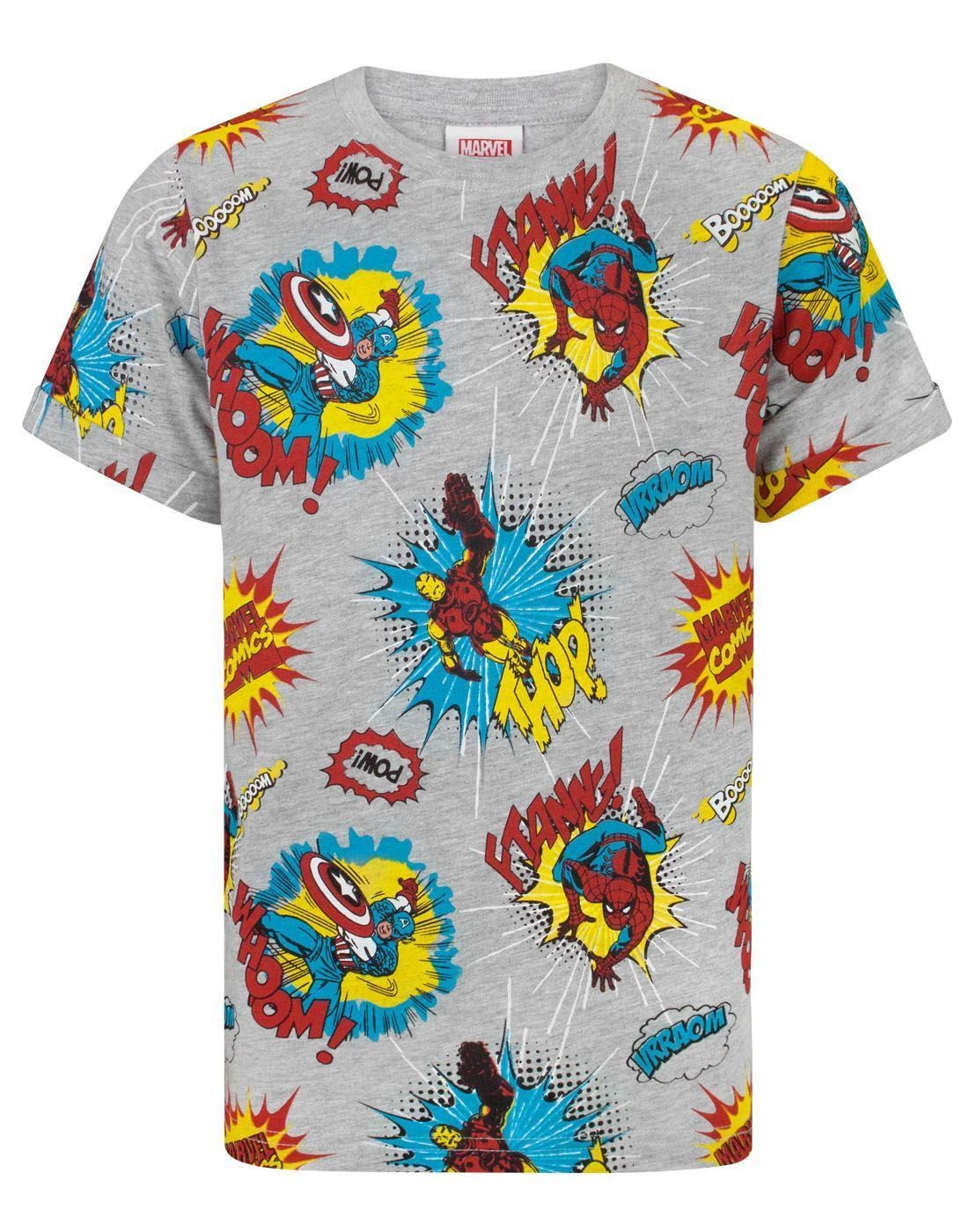 Marvel Short Sleeved T-Shirt | Boys Grey | Official Merch