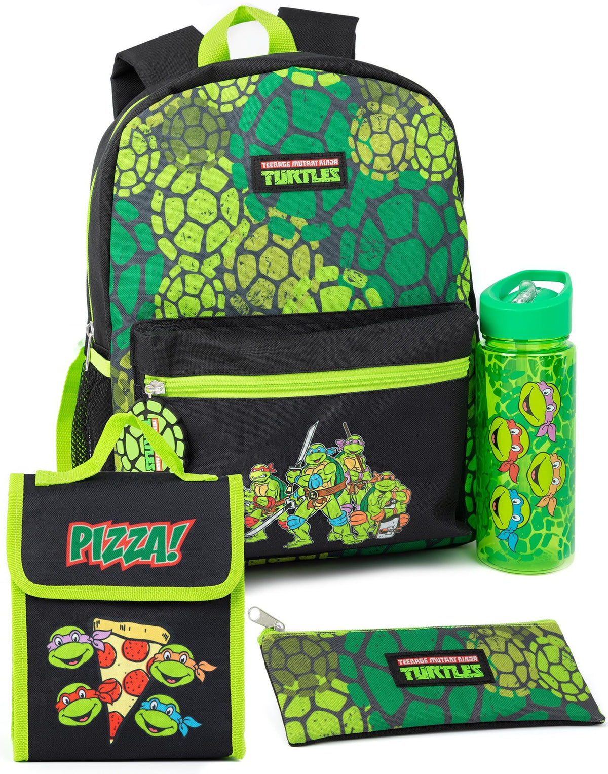 Teenage Mutant Ninja Turtles 4 Piece Backpack Set | Unisex Kids Green | Official