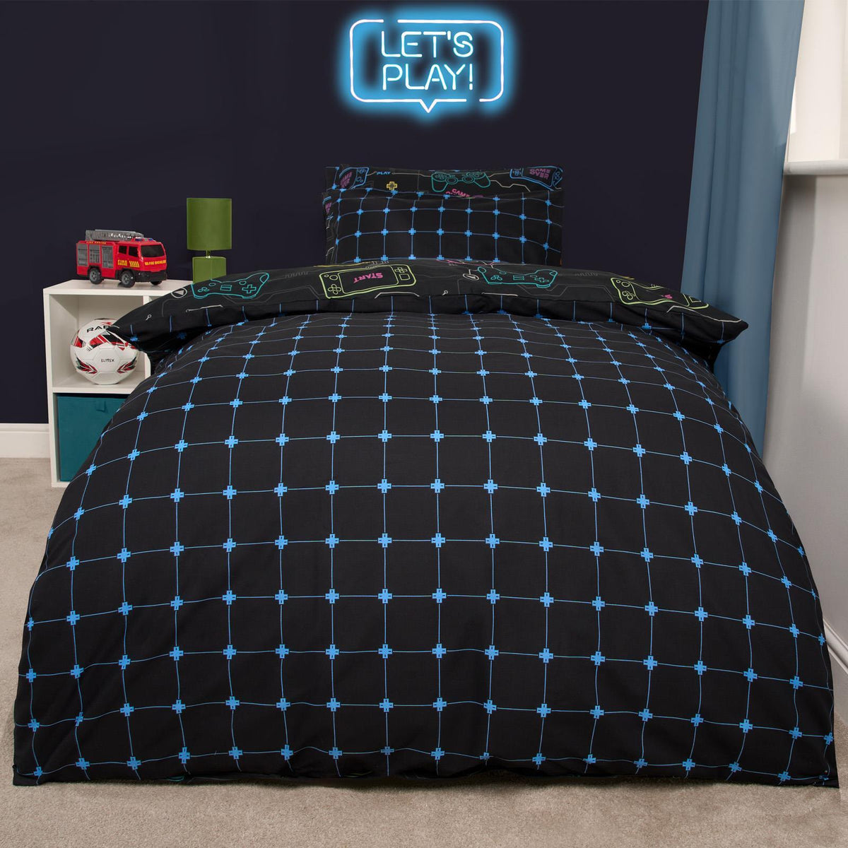 Gaming Duvet Cover Bedding Set Kids Reversible Quilt Junior Single Double Bed