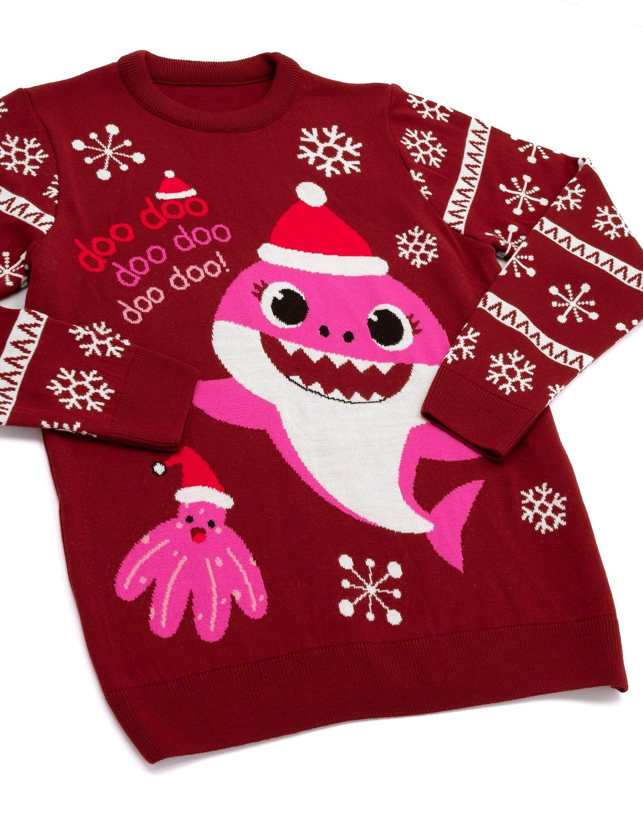 Baby Shark Christmas Jumper | Womens Red | Official Merch