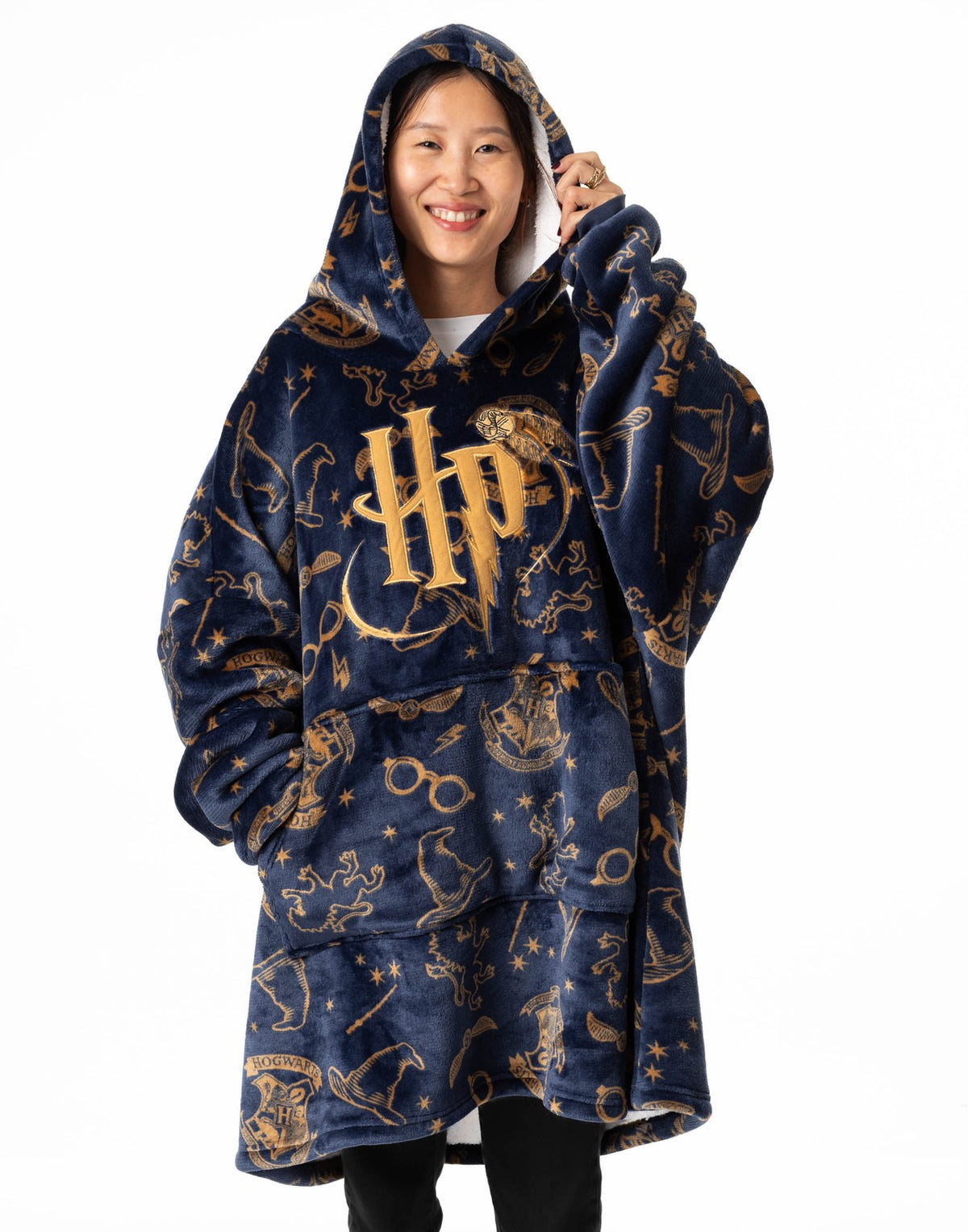 Harry Potter Blanket Hoodie | Womens Navy | Official Merch